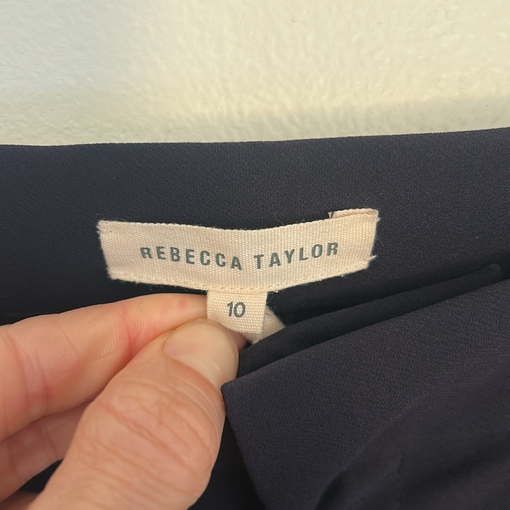 Rebecca Taylor Ava Techy Slim Ankle Crop Pants in Navy  Women’s size 10 - Picture 5 of 14